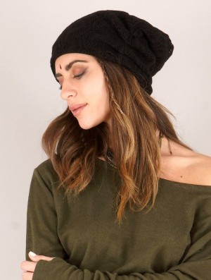 Caciula Toonzshop Aslan Pleated Crochet Beanie Dama Negrii | RMQHWVE-85