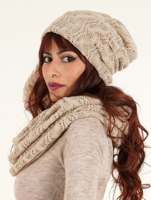 Caciula Toonzshop Aslan Pleated Crochet Beanie Dama Bej | GHBQYIE-18