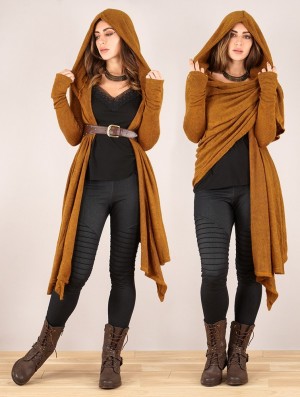Cardigan Toonzshop Danaeriz Long Sleeve Hooded Shawl Cardigan Dama Rusty | OZJFLAB-34