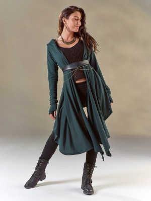 Cardigan Toonzshop Danaeriz Long Sleeve Hooded Shawl Cardigan Dama Albastru Deschis Albastri | QINOCWL-81