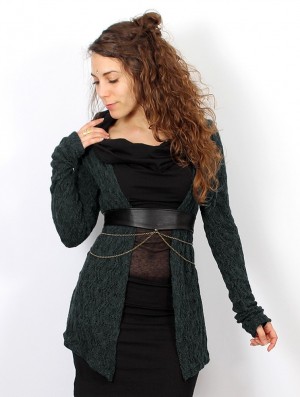 Cardigan Toonzshop Idrïss Crochet Cardigan Dama Gri | MVCHSAD-61