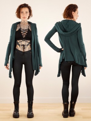 Cardigan Toonzshop Lakyäa Hooded Knit Cardigan Dama Albastri | BFUQOVT-58