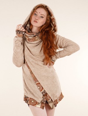 Cardigan Toonzshop Namkha Lengaï Cardigan Dama Bej | RXTOYUV-35