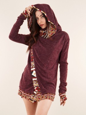 Cardigan Toonzshop Namkha Lima Cardigan Dama Wine | QWOSPBX-50