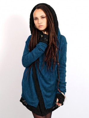 Cardigan Toonzshop Namkha Nitya Crochet Cardigan Dama Albastri | BAHTOGX-39