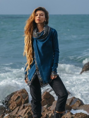 Cardigan Toonzshop Namkha Sibiu Cardigan Dama Albastri | BTWRGKN-83