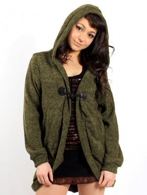 Cardigan Toonzshop Thin Shandili Cardigan Dama Vert kaki | WHSUFED-50