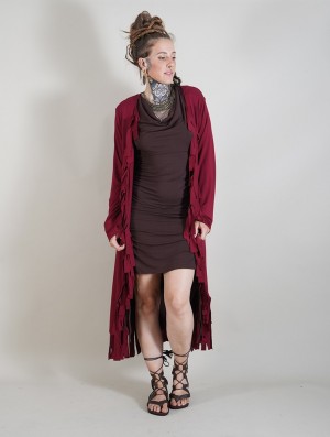 Cardigan Toonzshop Vishaya Cardigan Dama Wine | OIPNTMJ-17