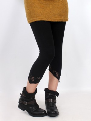 Colanti Toonzshop Lï-kaz Short Pointy Leggings With Lace Dama Negrii | NWZUYJG-95
