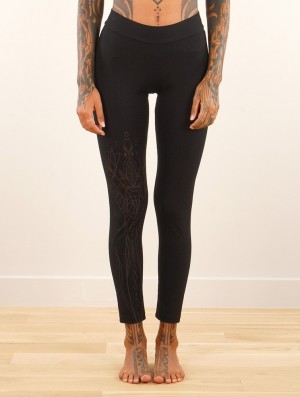 Colanti Toonzshop Rinji Sacred Egyptian Beetle Printed Long Leggings Dama Negrii | UHVPSDI-41