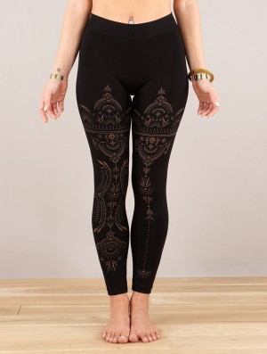 Colanti Toonzshop Rinji Zohraa Printed Long Leggings Dama Negrii | TFLJCWI-23
