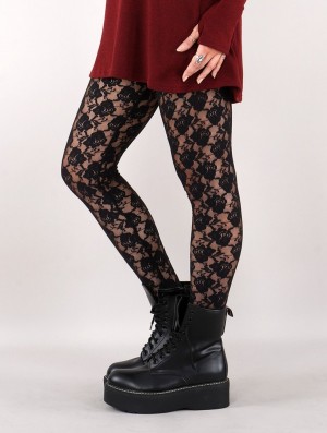 Colanti Toonzshop Yaö-kö Lace Long Leggings Dama Negrii | FUYEOLT-25
