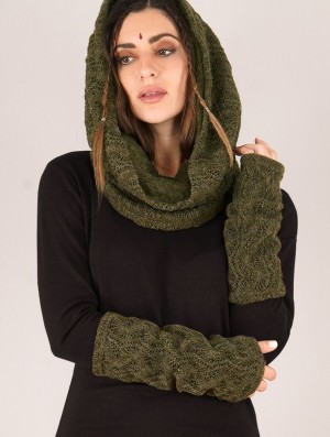 Fingerless gloves-legwarmers Toonzshop Yüm Crochet Arm Warmers Dama Masline Verzi Verzi | GCWJTQD-39