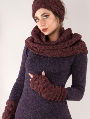 Fingerless gloves-legwarmers Toonzshop Yüm Crochet Arm Warmers Dama Wine | HEGYBPR-93