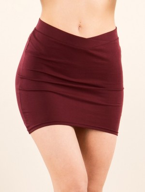 Fusta Toonzshop Azzyö Mini Skirt Dama Wine | HCTJUOI-39