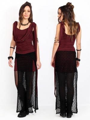 Fusta Toonzshop Creature Crochet Skirt Dama Wine | KEOIRNB-63