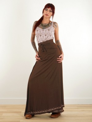 Fusta Toonzshop Eressea Anazraa Printed Long Skirt Dama Maro | TCZQYXU-78
