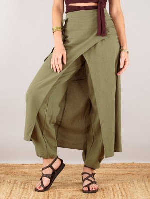 Fusta Toonzshop Wanda Harem Skirt Pants Dama Masline Verzi Verzi | TMPIAFB-57