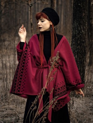 Geaca Toonzshop Melian Kimono Jacket Dama Wine | VWSNEJI-01