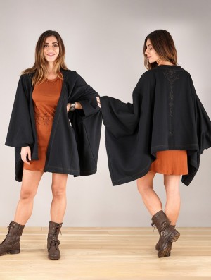 Geaca Toonzshop Melian Zohraa Kimono Jacket Dama Negrii | MDEUFBG-83