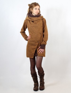 Geaca Toonzshop Panimya Large Collar Crossed Front Jacket Dama Rusty | CFMKWYL-89