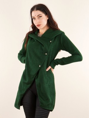 Geaca Toonzshop Panimya Large Collar Crossed Front Jacket Dama Verzi | HVOKISQ-19