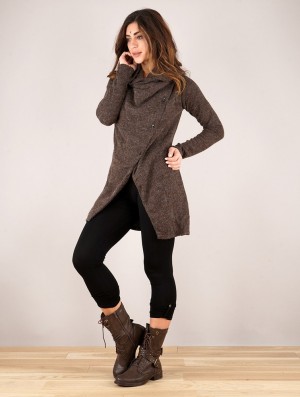 Geaca Toonzshop Panimya Large Collar Crossed Front Jacket Dama Maro | LSYDWZQ-28