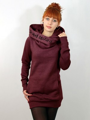 Hanorac cu Gluga Toonzshop Lovely Reaper Long Hoodie Dama Mottled wine | NHRKPTJ-20