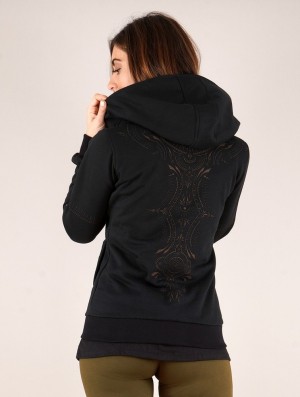 Hanorac cu Gluga Toonzshop Vidar Zohraa Zipped Hoodie Dama Negrii | VHFKQDP-59
