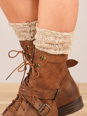 Legwarmer Toonzshop Naïlo Crochet Legwarmer Dama Bej | NUGMLAE-02