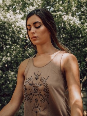 Maiou Toonzshop Ilanga Printed Tank Top Dama Maro Negrii | UHFJKVD-35