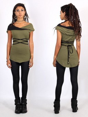 Maiou Toonzshop Liskä Hooded Tank Top Dama Verzi | FUWOSMP-16