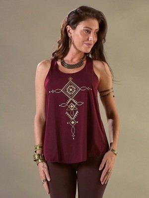 Maiou Toonzshop Luunja Printed Tank Top Dama Aurii | BULZYMH-41