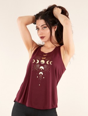 Maiou Toonzshop Phase Lune Printed Tank Top Dama Aurii | WSNVFGY-12