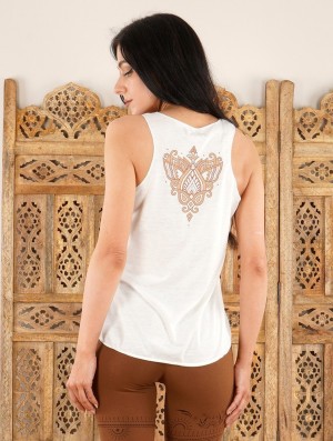 Maiou Toonzshop Talah Printed Tank Top Dama Albi Maro | HWUFRYT-46