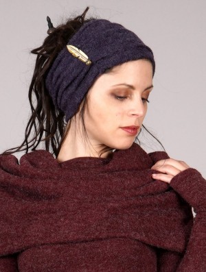 Palarie Toonzshop Aikköoz Feathered Headband Dama Violet | BHMJATR-12