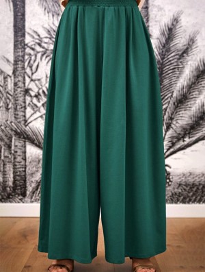 Pantaloni Toonzshop Booh Flared Loose Pants Dama Emerald | FIQMXZT-58