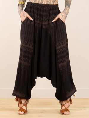 Pantaloni Toonzshop Ginie Aztec Light Harem Pants Dama Negrii Maro | BPFKYCE-71