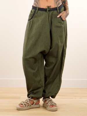 Pantaloni Toonzshop Niharika Gender Neutral Sarouel Pants Dama Masline Verzi Verzi | MRFDIJH-56