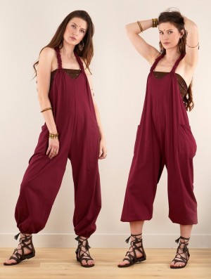Pantaloni Toonzshop Sampatti Harem Pant Overalls Dama Wine | OYNMDHK-76