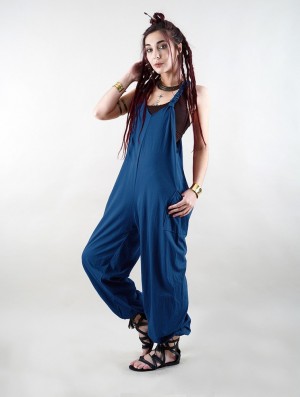 Pantaloni Toonzshop Sampatti Harem Pant Overalls Dama Albastri | IEYUVOZ-54