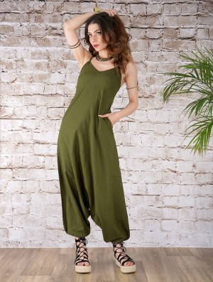 Pantaloni Toonzshop Yahnaa Harem Pant Overalls Dama Masline Verzi Verzi | CAGFOJN-97