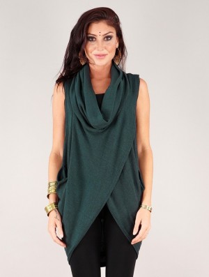Pulover Toonzshop Amala Sleeveless Thin Pullover Dama Teal | REUOMKJ-98