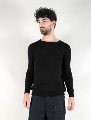Pulover Toonzshop Arga Cotton Sweater Barbati Negrii | GSOQRAT-25