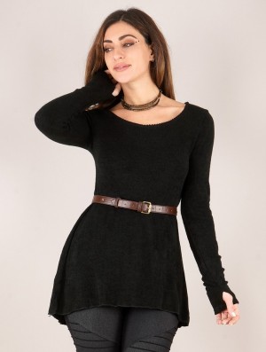 Pulover Toonzshop Bohemian Tunic Pullover Dama Negrii | VWBZKPF-71