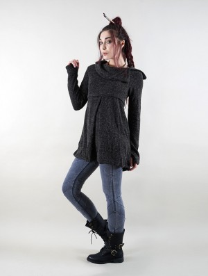 Pulover Toonzshop Ekantika Tunic Pullover Dama Gri | OHDPKRT-83