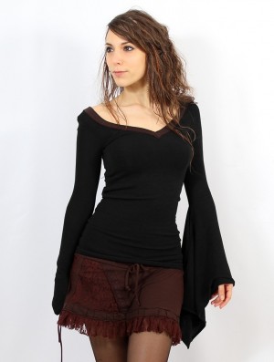 Pulover Toonzshop Eo-kimö Flared Sleeve Sweater Dama Negrii Maro | AMNEZJL-59