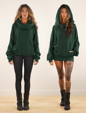Pulover Toonzshop Helixx Retractable Hooded Long Sweater Dama Albastru Deschis | JWFKCEV-05