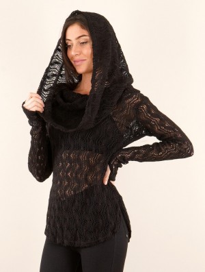 Pulover Toonzshop Hookäa Crochet Sweater Dama Negrii | PFYDQKW-43