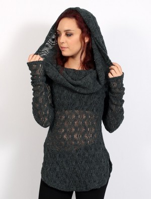 Pulover Toonzshop Hookäa Crochet Sweater Dama Gri | LDJRUYP-37